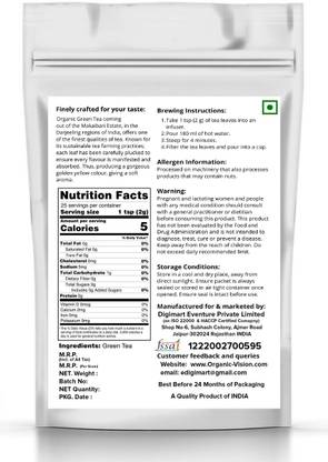 Premium Darjeeling tea pack with detailed product description and leaf quality