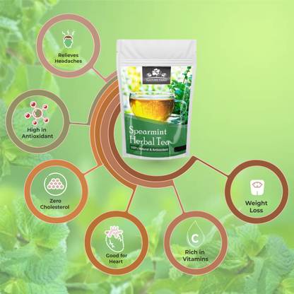 Loose herbal tea leaves with vibrant green color, packed for freshness and flavor