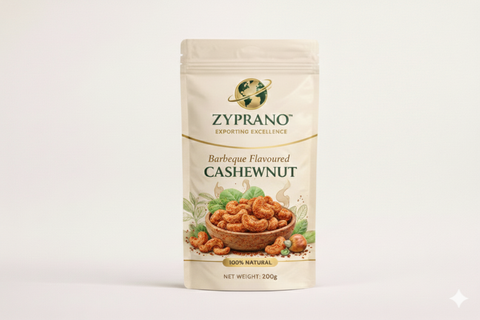 Barbeque flavoured cashew nuts with smoky seasoning.