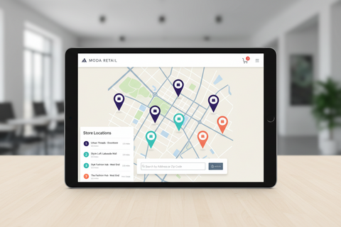 Store map indicating location and directions for easy access.